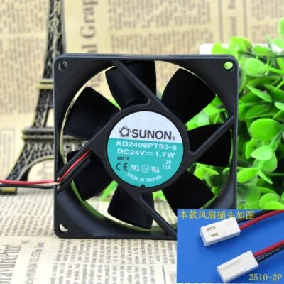 SUNON KD2408PTS3-6 8025 80mm 80*80*25 Mm DC 24V 1.7W Axial Radiator Cooling Fan - Image 1 of 2