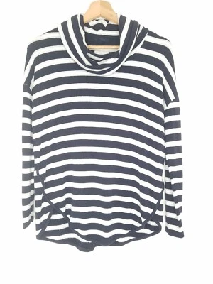 Top Lou and Grey para mujer azul blanco gris a rayas cuello embudo manga 3/4 talla XS Foto 1 de 4