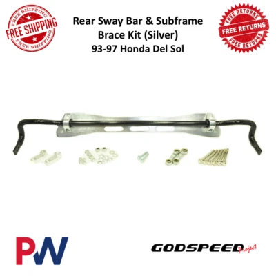 Комплект кронштейнов заднего стабилизатора подвески и подрамника Godspeed серебристый для Honda Civic Del Sol 93–97 годов выпуска - Изображение 1 из 4