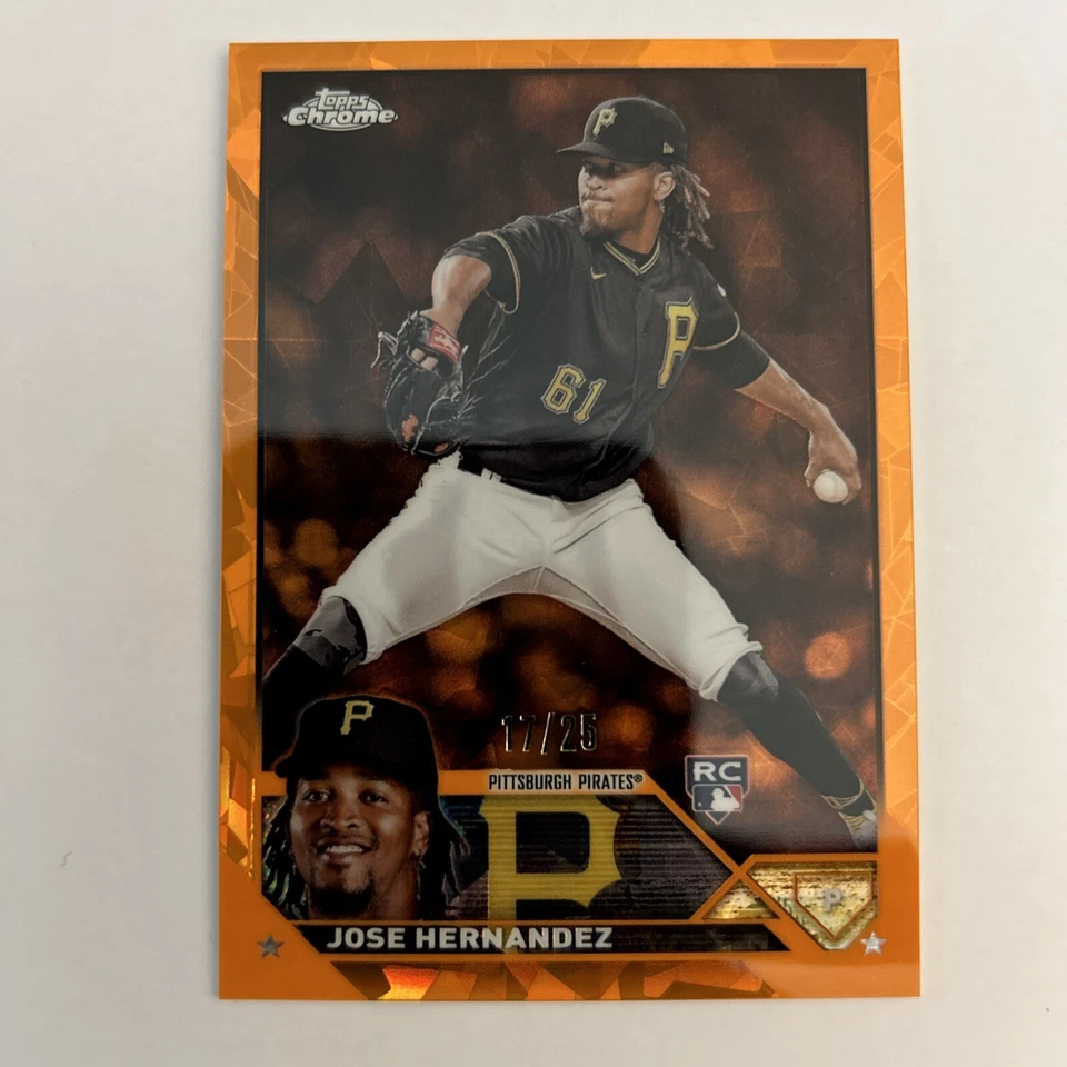 Refrator 2023 Chrome atualização safira Jose Hernandez laranja novato 19/25 - Imagem 1 de 2