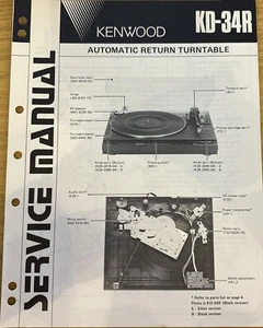 Kenwood Original Service Manual KD-34R Automatic Return Turntable - Picture 1 of 1