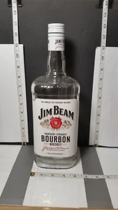 Jim Beam Kentucky Bourbon Bottle 1.75 L; Decorative Functional; White Cap ; Used - Picture 1 of 7