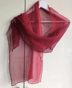 Vintage Bordo Damen Chiffon Schal - Bild 1 von 4