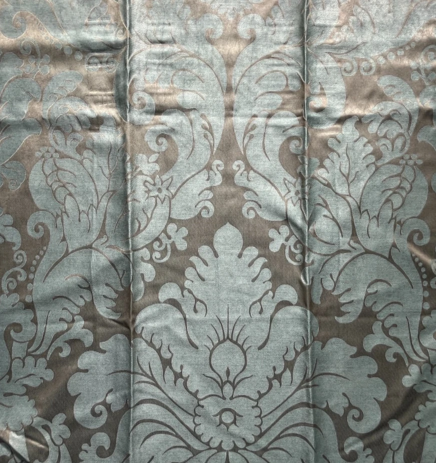 Bassanio Damask Faded Patina Italy  Designer  Fabric Remnant 24"x24" - Image 1 of 2