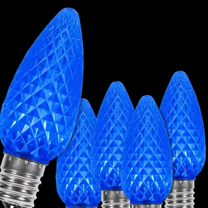 Opticore C9 LED Blue Faceted Shatter-Resistant Christmas Light Bulbs (25-Pack) - Picture 1 of 12