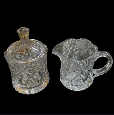 Cristal d'Arques Durand "Vincennes" azucarero con tapa y cristal de plomo cortado en crema Foto 1 de 4