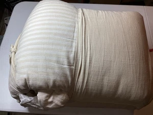 Full/Queen Heavyweight Stripe Comforter Only Natural Casaluna Has A Stain - Picture 1 of 14
