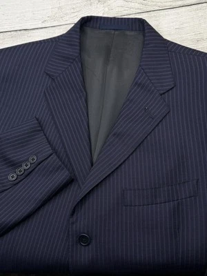Blazer Daniel Cremieux LORO PIANA Traje Chaqueta 42R Azul Marino Lana A Rayas Italia Foto 1 de 4