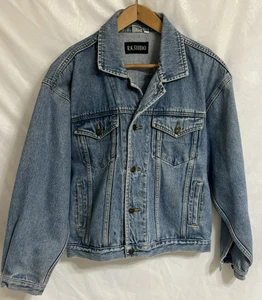 Women's Vintage R K Studio Blue Jean Jacket Size Large Button Up with Pockets - Picture 1 of 20