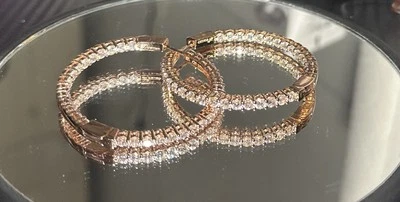 女士玫瑰金时尚环状耳环  — 第 1/2 张图片