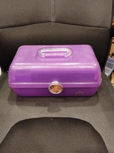 Vintage Caboodles Schminkkoffer Gelees lila großer Spiegel erweiterbare Ebene Tablett GUC - Bild 1 von 7