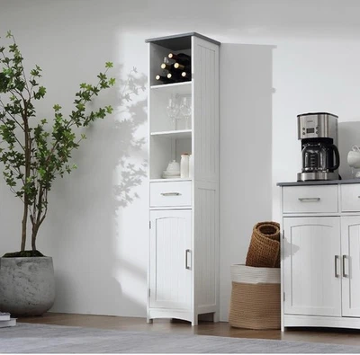 Armario de almacenamiento de baño alto - Armario delgado estrecho de 13" con ajustable 13x64 Foto 1 de 4