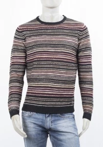 MAGLIA MARKUP GIROCOLLO FANTASIA A RIGHE CON BASE NERA - Foto 1 di 5