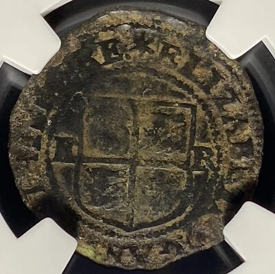 Moneda de un centavo Irlanda Reina Isabel I 1558-1603 Dublín 1601 S-6510 Inglaterra NGC EN MUY BUEN ESTADO Foto 1 de 4