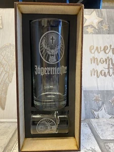 Personalised Jagermeister Glass Set, Jager Bomb Custom Glass - Picture 1 of 3