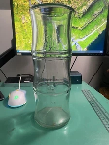 Vidrios San Miguel Bambus Vase 12" Klarglas blau getönt Vase Übertopf schwer - Bild 1 von 8