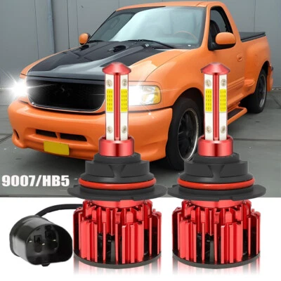 2x 9007 HB5 LED Headlight Bulbs Kit 6500K White High Low Beam Light Super Bright - Image 1 of 4