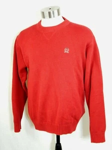 Tommy Hilfiger Mens Size Large Red Heavy Cotton Knit Pull Over Sweater Nice - Picture 1 of 8