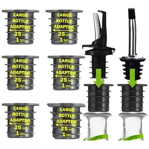 6 Stück Schnapsausgießer Adapter für große Schnapsflaschen bis 1 Zoll/25 mm Hals - Bild 1 von 6