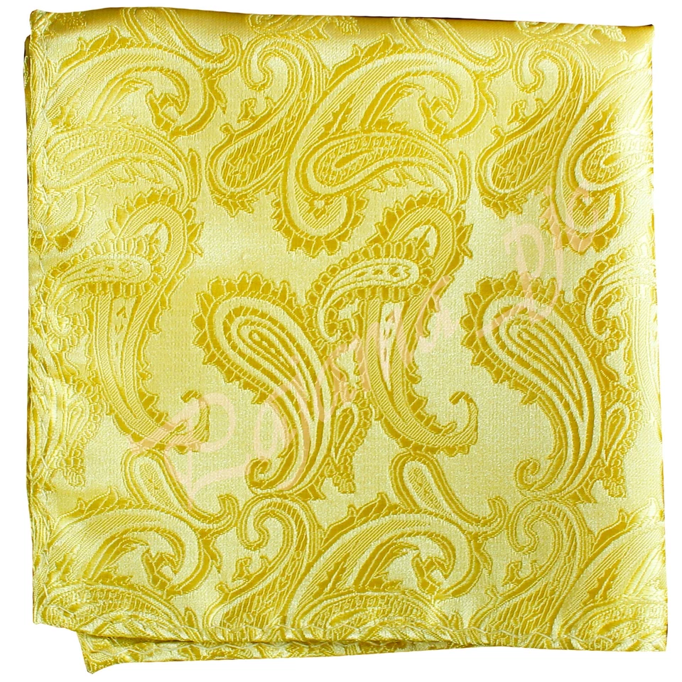 Pañuelo Paisley Solo Bolsillo Cuadrado Pañuelo DORADO Boda Fiesta Foto 1 de 1