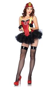 NWT Leg Avenue Firehouse Hottie Sexy Halloween Costume (Red/Black Size S)
