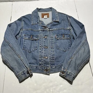 Vintage Levis Trucker Jacket Women’s S Button Blue Denim Buckle Back USA Made - Picture 1 of 10