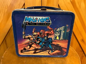 Vtg 1983 Masters of The Universe He-Man Metal Lunchbox Aladdin Skeletor NO THERM - Picture 1 of 10