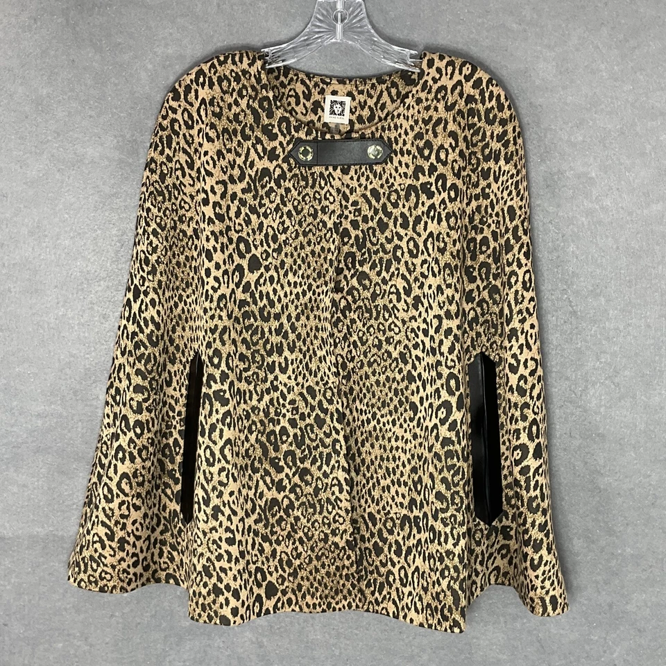 Anne Klein Cape Women's Sz M Animal Print Cloak Overcoat Old Money Mob Wife - Image 1 of 4