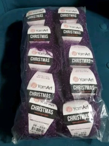 10 Stück YarnArt Weihnachtsgarn: Lila #35, Sparkle Fuzzy, 50g 155yd pro Stück - Bild 1 von 4