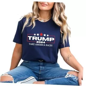 Trump 2024 Take America Back T-shirt, Navy Shirt for Women and Men, 3XL - Picture 1 of 7