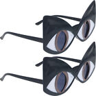 2 Pairs Cat Eyes Sunglasses Funny Cosplay Costume Props (Black)