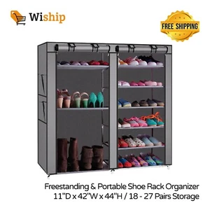 Shoe Rack Organizer, Standing Shoe Storage Cabinet Closet with Dustproof Cover - Picture 1 of 22