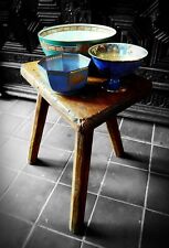 Minton factory oak 3 legged stool with provenance - Potteries industrial antique