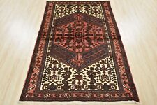 Vintage Tribal Oriental 4’3” x 6’5” Ivory Wool Traditional Hand-Knotted Area Rug