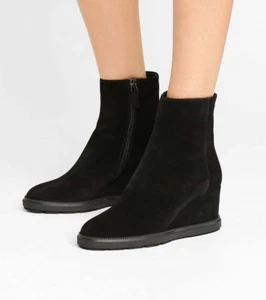 NM Aquatalia CALISTA suede wedge bootie ankle boots 7.5 worn once $375 - Picture 1 of 4