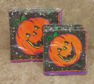 Halloween Napkins Pumpkins Purple Bumpkin 6 Packs (3 Regular/3 Beverage) - Picture 1 of 10