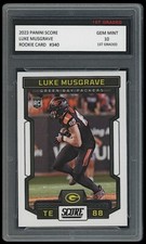 LUKE MUSGRAVE 2023 PANINI SCORE 1ST GRADED 10 NFL ROOKIE CARD GREEN BAY PACKERS