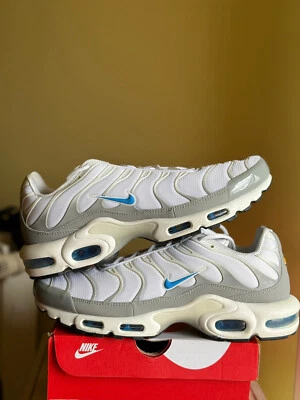 Nike Air Max Plus Tn White Laser Blue 45.5 11.5 Supreme requin tuned OG Bw - Photo 1/4