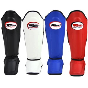 Twins Special Double Padded Shin Guards Muay Thai Boxing Sparring Pads - Picture 1 of 28