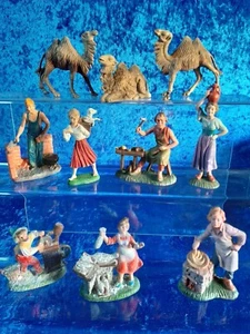 PR1 Lotto statuine presepe mestieri lavoratori vintage made in italy cammelli  - Picture 1 of 3