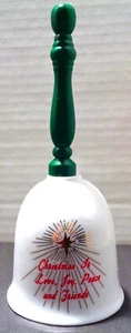 Campanella di Natale Vintage - Campanella natalizia in porcellana - Natale è amore, gioia, pace - Foto 1 di 4