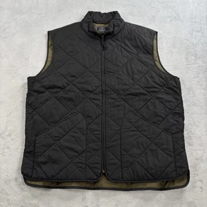 J Crew Walker Vest Black Quilted Full Zip Mens Large Authentic Outerwear Hiking - Picture 1 of 8