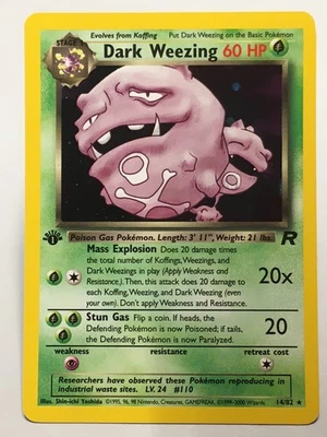 1st Edition Holo Dark Weezing - Ungraded NM - Never Played - Team Rocket 14/82 - Image 1 of 4