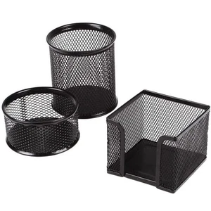 Pen Holder Desktop Pencil Organizer Metal Mesh Pen Cup Paper Clip Holder Memo... - Picture 1 of 7
