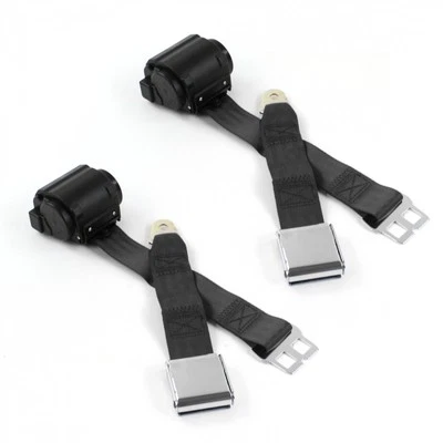 Jeep Cherokee 1984 - 2001 Airplane 2pt Black Retractable Bucket Seat Belt Kit -  - Imagem 1 de 4