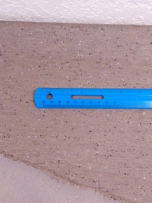 JERSEY KNIT FABRIC speckled cotton blend beige black material 70 x 65 quality - Image 1 of 4