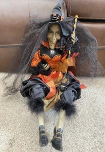 SPOOKTACULAR DESIGNS New With Tag Shelf Sitter Witch Orange HALLOWEEN - Picture 1 of 5