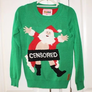 TIPSYELVES Censored Santa Ugly Christmas Sweater | Small - Picture 1 of 8