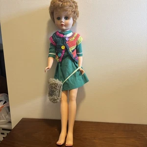 Vintage MCM Modepuppe Schlafaugen 25 Zoll groß 60er Jahre Hartplastik & Gummi - Bild 1 von 17