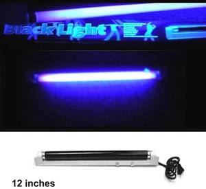 2 NUEVO ACCESORIO DE LUZ NEGRO CON BOMBILLA 12" luces de fiesta lámparas BRILLAN EN LA OSCURIDAD halloween - Imagen 1 de 1